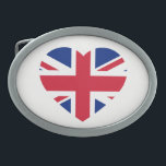 Union Jack Heartflag bbcnt Ovale Gürtelschnalle<br><div class="desc">Union Jack Heartflag Gürtelschnalle Design © Trinkets and Things 2017 - AHP Design. Alle Rechte vorbehalten. 030417</div>