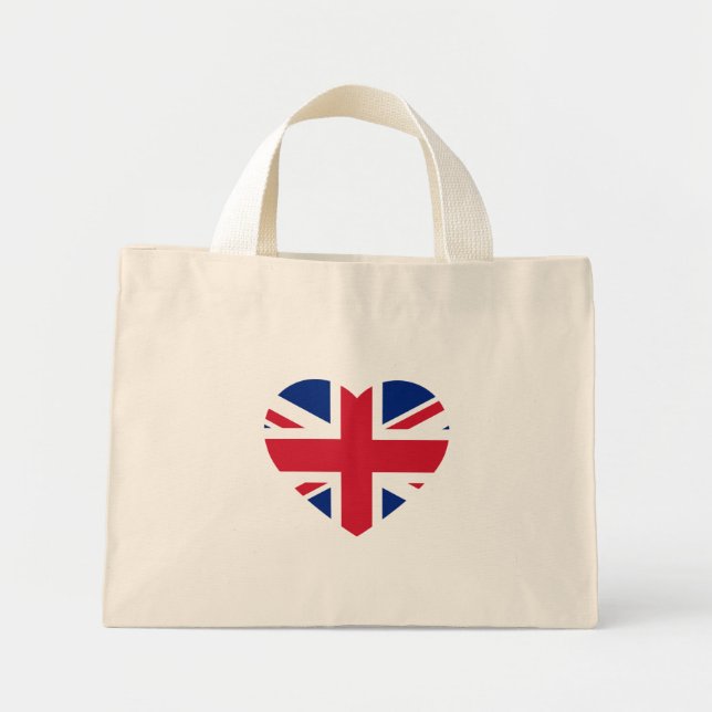 Union Jack Heartflagge Mini Stoffbeutel (Vorne)