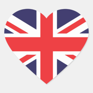 Union Jack Herz-Aufkleber