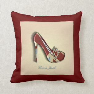 Union Jack High Heel Fashion Shoe Kissen