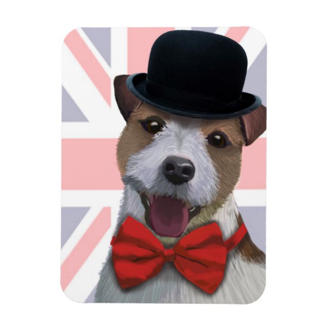 Union Jack Jack Russell Magnet (Vertikal)