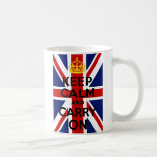 Union Jack Keep Calm and Carry On Tasse