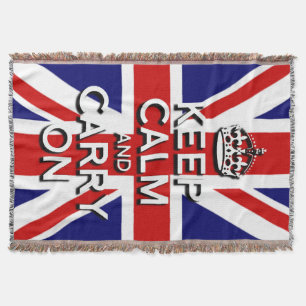 Union Jack Keep Calm und Mach weiter Decke