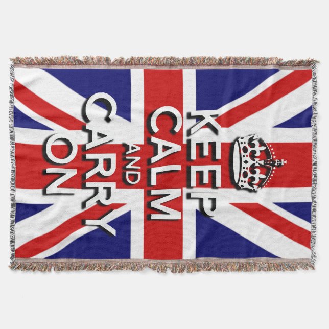 Union Jack Keep Calm und Mach weiter Decke (Vorderseite)