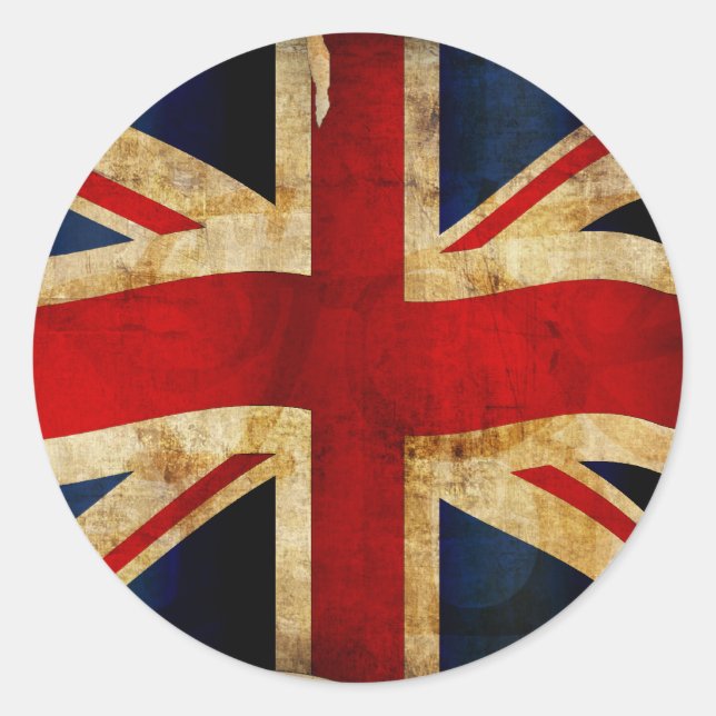 Union Jack Klassischer Rund Aufkleber (Vorderseite)