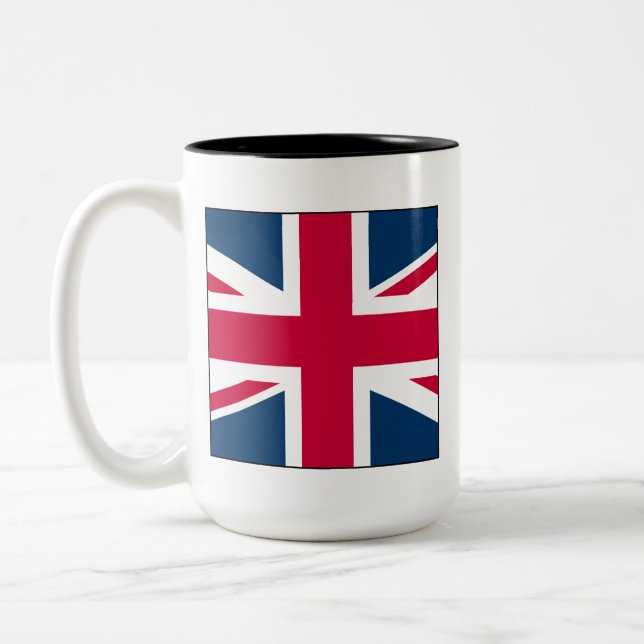 Union Jack Large Two Tone 15 Oz Mug Zweifarbige Tasse (Links)