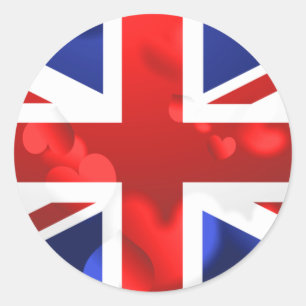Union Jack Liebe Runder Aufkleber