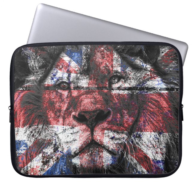 Union Jack Lion Laptopschutzhülle (Vorderseite)