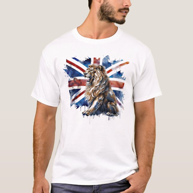 Union Jack Lion Union Jack Flag British Isles Vere T-Shirt (Vorderseite)