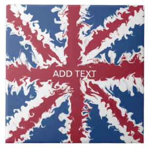 Union Jack Liquid Art Craft DIY Fliese