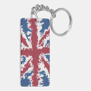 Union Jack Liquid Art Schlüsselanhänger