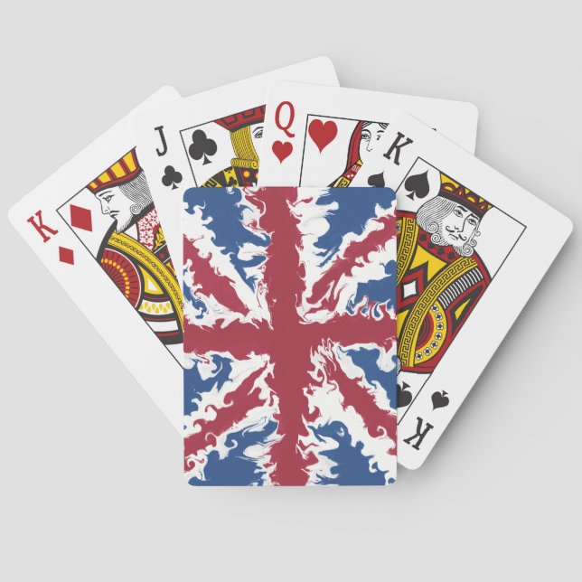 Union Jack Liquid Art Spielkarten (Rückseite)