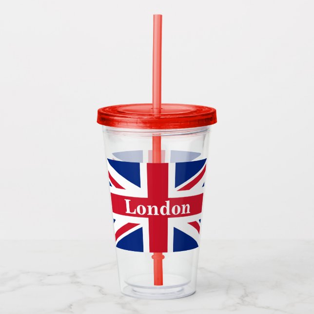 Union Jack London ~ Britische Flagge Acryltrinkbecher (Vorderseite)