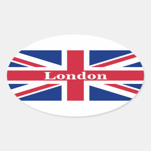 Union Jack London ~ Britische Flagge Ovaler Aufkleber
