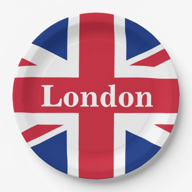 Union Jack London ~ British Flag Paper Plate Pappteller (Vorderseite)