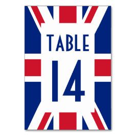 Union Jack mit Blue Number Tischnummer