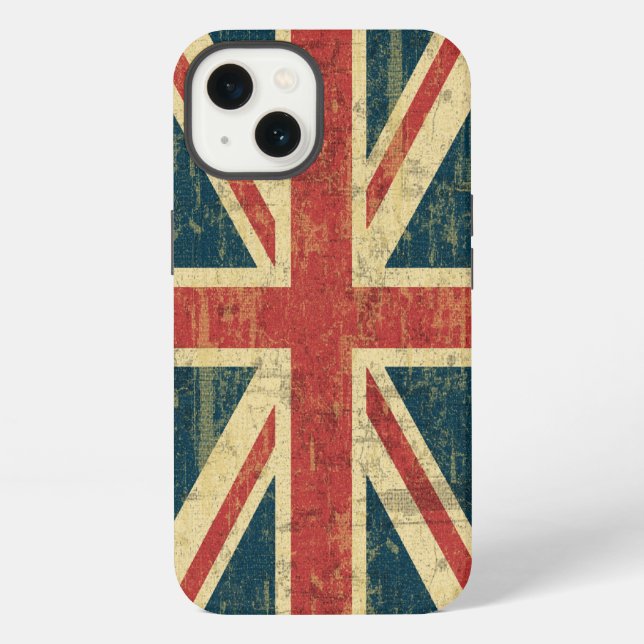 Union Jack mit Grungy-Effekt iPhone Hülle (Rückseite)