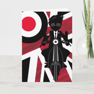Union Jack Mod auf Retro Scooter Karte