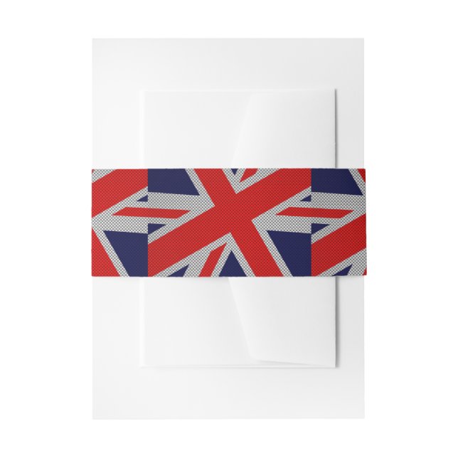 Union Jack on Carbon Fibre Style Print Einladungsbanderole (Vorderseite Beispiel)