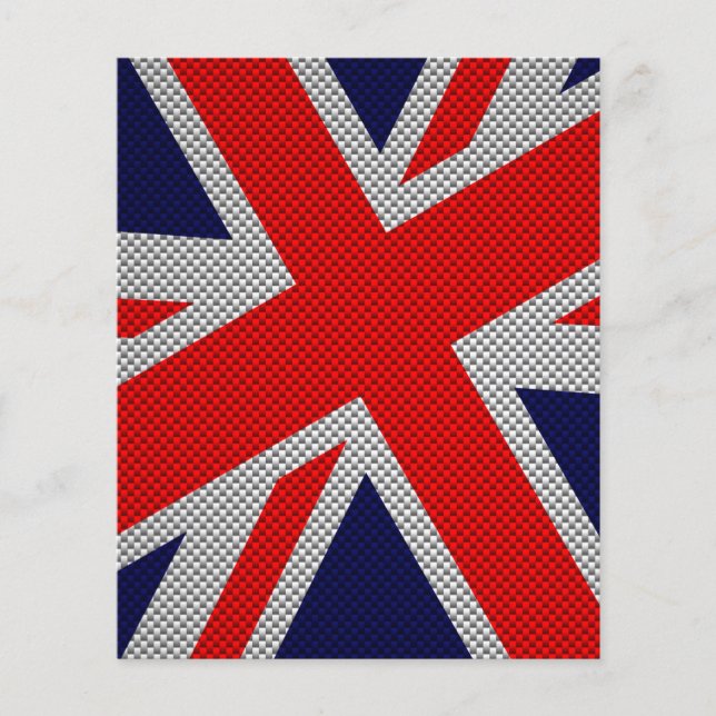 Union Jack on Carbon Fibre Style Print Flyer (Vorne)