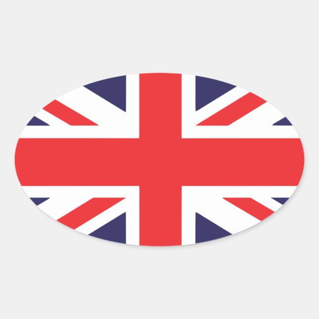 Union Jack Ovaler Aufkleber (Vorderseite)