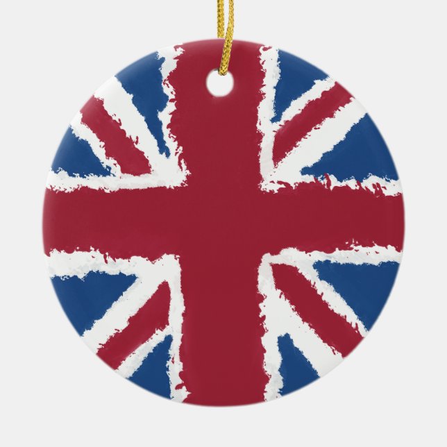 Union Jack Painted Artwork von Heva Weva Keramik Ornament (Vorne)