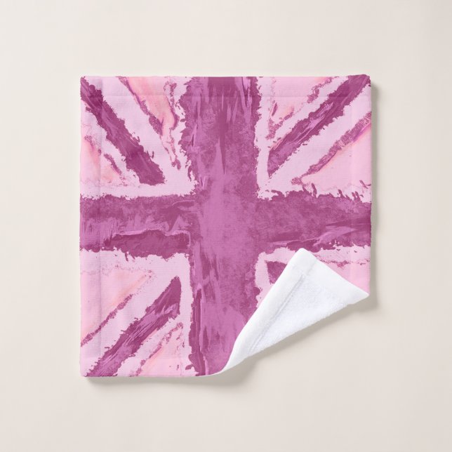 Union Jack Painted UK Art Plum Waschlappen (Waschlappen)