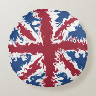 Union Jack Painted UK Art Rundes Kissen