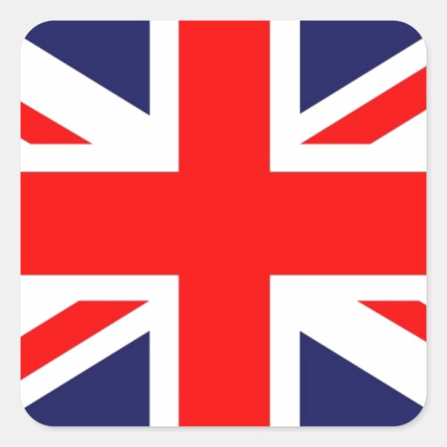 Union Jack Quadratischer Aufkleber (Vorderseite)
