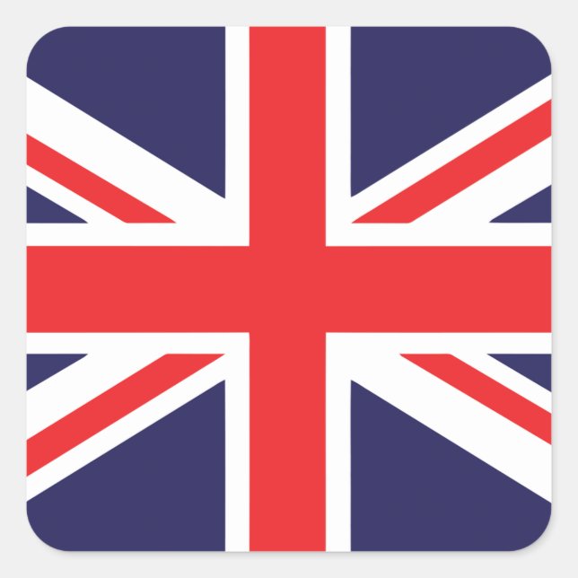 Union Jack Quadratischer Aufkleber (Vorderseite)