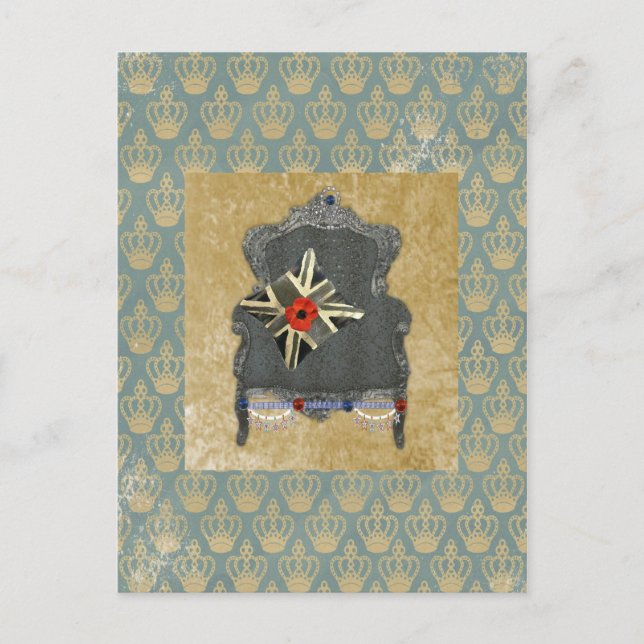 Union Jack Queen Anne Vorsitzende Poppy Postcard Postkarte (Vorderseite)