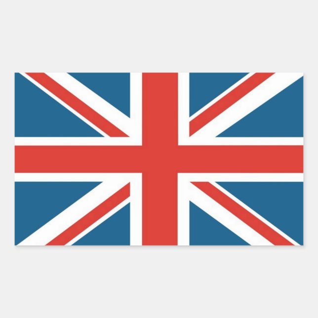 Union Jack Rechteckiger Aufkleber (Vorderseite)