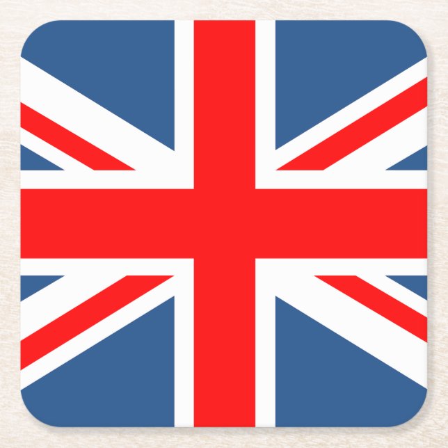 Union Jack Rechteckiger Pappuntersetzer (Vorderseite)
