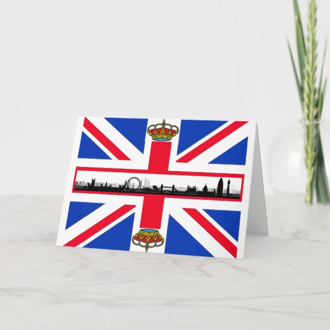 Union Jack Royal Crown London Birthday Card Karte (Vorderseite)