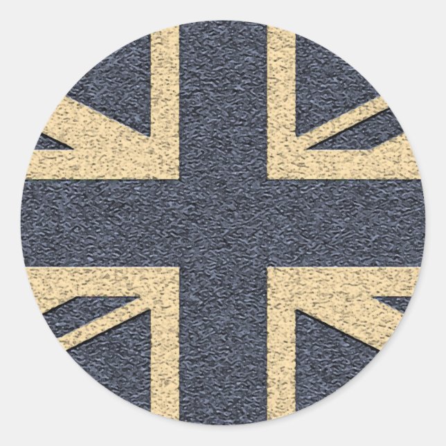 Union Jack Runder Aufkleber (Vorderseite)