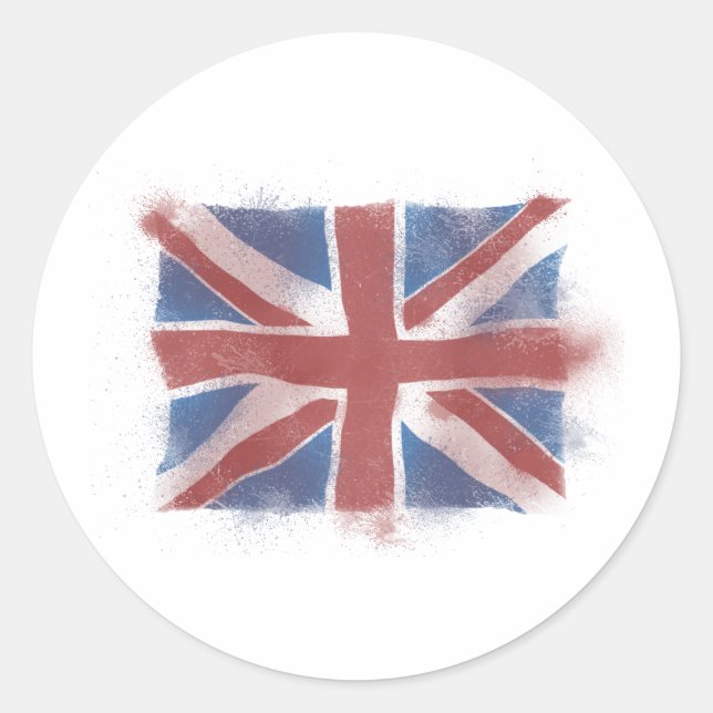 Union Jack Runder Aufkleber (Vorderseite)