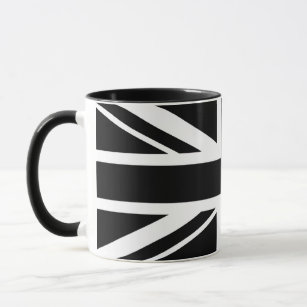 Union Jack ~ Schwarz und Weiß Tasse