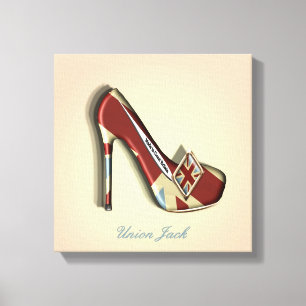 Union Jack Stiletto Schuh Made In Britain Leinwanddruck