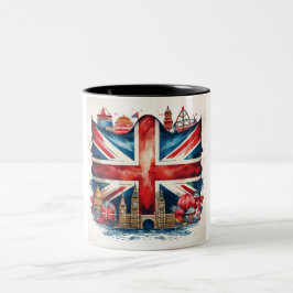 Union Jack Tasse mit ikonischen britischen Sehensw