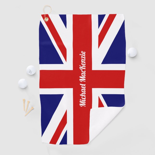 Union Jack - UK Flag - Personalisiert Golfhandtuch (Insitu)