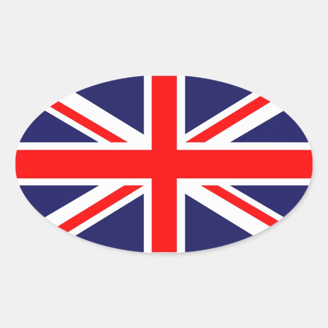 Union Jack - UK-Flagge Ovaler Aufkleber (Vorderseite)