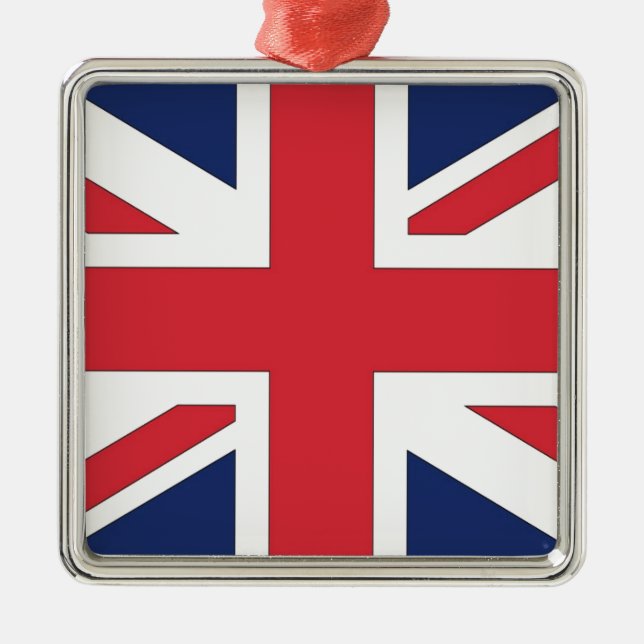 Union Jack/ Union Flag of United Kingdom Silbernes Ornament (Vorne)