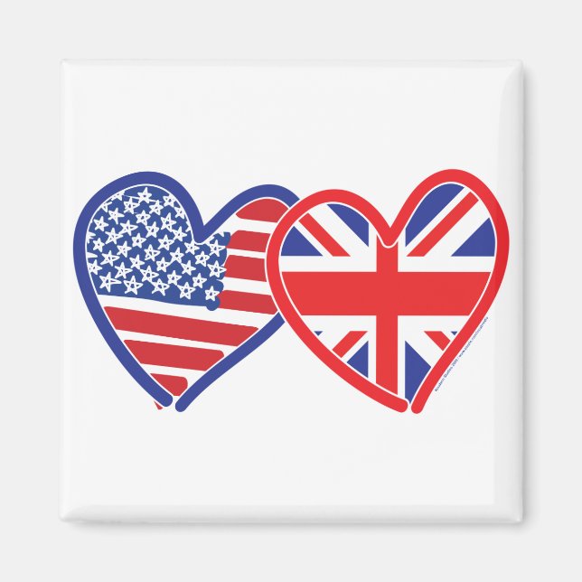 Union Jack/USA Magnet (Vorne)