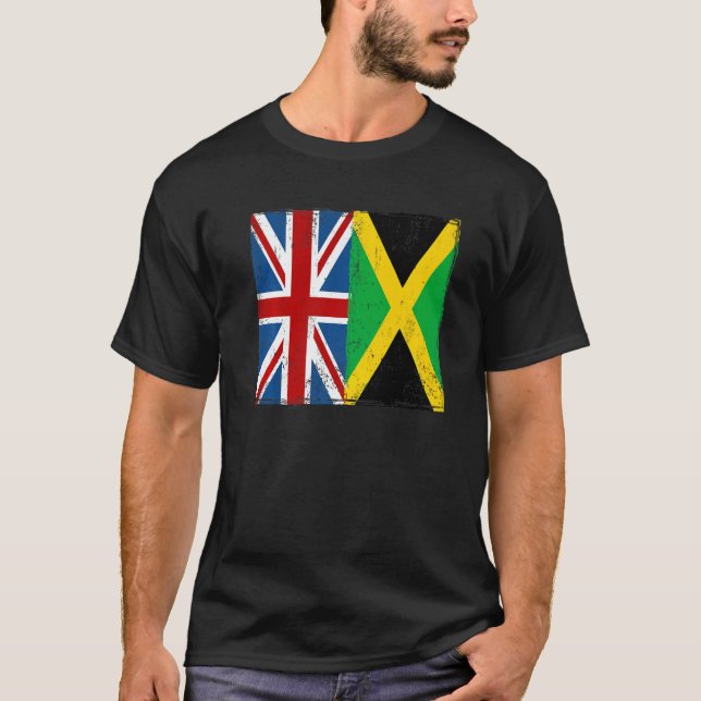 Union Jack With Jamaican Flag & British Caribbean T-Shirt (Vorderseite)