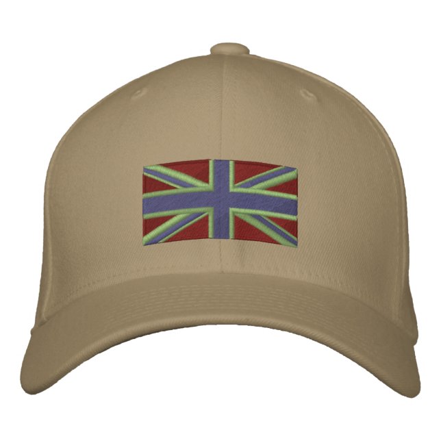 Union Jack - Wüste Bestickte Kappe (Vorderseite)