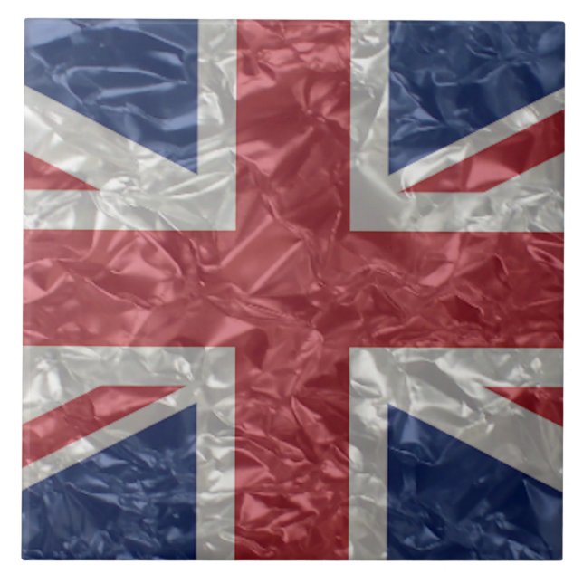 Union Jack - zerknittert Fliese (Vorderseite)
