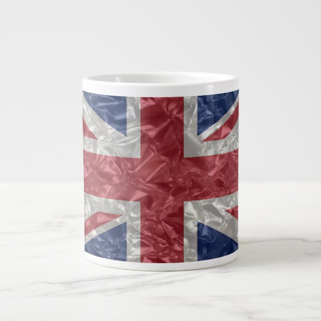Union Jack - zerknittert Jumbo-Tasse (Vorderseite)