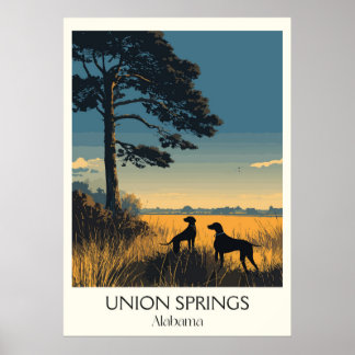 Union Springs Alabama Hunde Sonnenuntergang Poster
