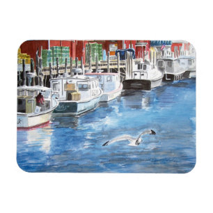 Union Wharf Portland, Maine Aquarell Magnet