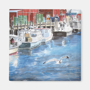 Union Wharf Portland, Maine Aquarell Magnet